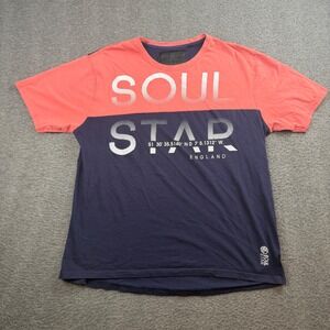 Soul Star T-Shirt Men's XL Blue Pink Colorblock Graphic Tee MT SNOW‎